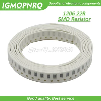 100ШТ 1206 SMD Резистор 1% съпротива 22 Ω чип-резистор 0,25 W 1/4 W 22R IGMOPNRQ