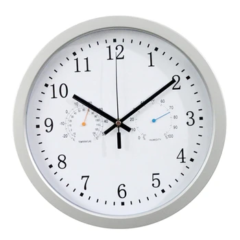 12-Инчови Часовници С Автоматично Регулиране На Времето, Сканирующие Радио Часовник, Температура Влагомер, Стенни Часовници, Тих Дизайн