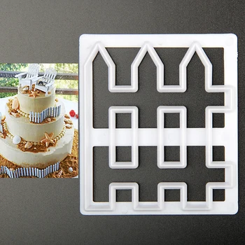 1БР 3D Ограда Форма Скърпвам Нож Пластмасова Торта/бисквити/buscuit Нож Sugarcraft Мухъл Скърпвам Инструменти За Украса на Тортата Изображение 2