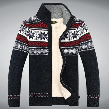 2019 Зимен Пуловер От гъсто руно, Мъжки Памук Вълнена Жилетка Blusa Masculina, Мъжки пуловер, Размер S -3XL
