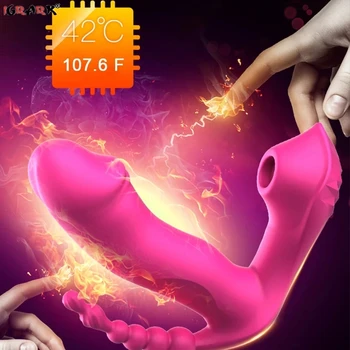 3 В 1 Безжични Бикини Смучене Вибратор Носене G Spot Стимулатор на Клитора Отопление на Влагалището, Аналният Оргазъм от Вибратор, Секс Играчки за Жени Изображение 1