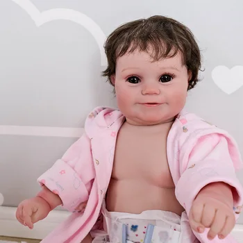 50 СМ на Цялото Тяло Мека Силиконова Кукла си maddie Reborn Baby Girl Реалистична Мека На Допир Genesis Боядисана Кукла с Видими Венами Подарък