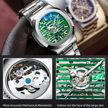 CHENXI Нови 2022 Мъжките Механични Часовници на Най-добрата Марка на Луксозни Напълно Стоманени Автоматични Часовници Спортни Водоустойчиви Часовници за Мъже relogio masculino Изображение 3