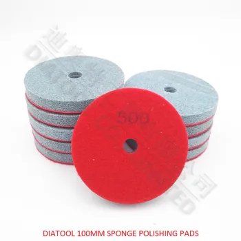 DIATOOL 10шт 100 мм Губчатые Диамантени Полиращи Подложки за мрамор мек Камък # 500 Нов тип Влажни шлифовъчни дискове