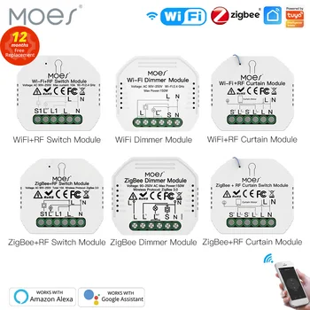 MOES Smart ZigBee WiFi Ключ Димер Модул Ключ Завеси Smart Life Приложение за Дистанционно Управление на Алекса Google Home Гласово Управление