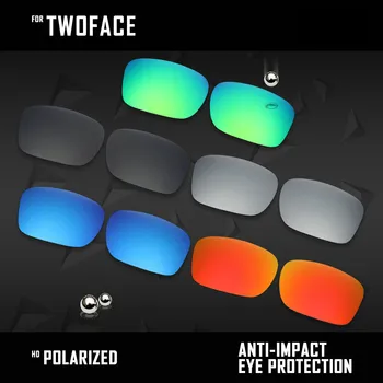 OOWLIT 5 Чифта Поляризирани очила Сменяеми Лещи за Oakley TwoFace-Черен, Сребрист, Син, Огнено-червено и Изумрудено-Зелен