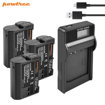 Powtree EN-EL15 ENEL15 Батерия + LCD Дисплей USB Зарядно Устройство За Nikon D7000 D7100 D800 D800E D600 D610 D810 D7200 V1 Помещение L15 EN EL15