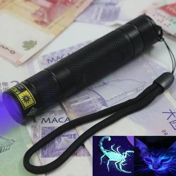 UV led Фенерче 365 нм Невидим Факел Детектор на Петна от Урина Паспорт валута Проверка на кръв Преносим фенер Използвате 18650 тесто