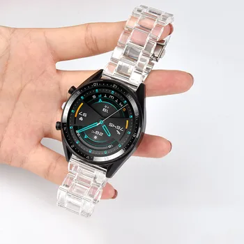Акрилен Прозрачен Каишка за Часа и 20 мм и 22 мм за Samsung Galaxy Watch 3 45 мм Активен 2 40 мм и Каишка за Huawei Watch GT 2 Гривни