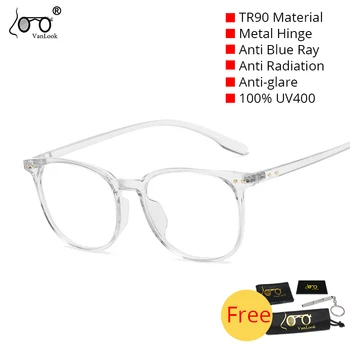 Дамски Сини Светлинни Блокер на Компютърни Очила Със Защита на Екрана на Играта Прозрачни Рамки За Очила За Мъже TR90 Кръгли Оптични Очила