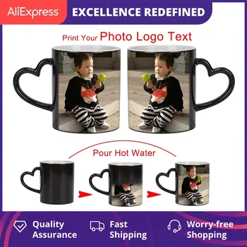 Директна доставка DIY Снимка, Магическа Чаша, с Променящ се цвят на поръчка вашата снимка на една чаена чаша, уникални Керамични чашата за кафе, най-добрият подарък за приятели