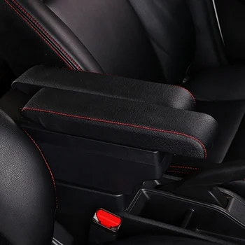 За Seat Ibiza 6J 6L Подлакътник Скоростна Дооснащение резервни Части, Централна Конзола Специално Място За Съхранение на Автомобили Подлакътник с USB Подстаканником Изображение 3