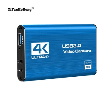 Карта заснемане на видео 4K USB 3,0 2,0 1080P 60 кадъра в секунда за Запис на Плоча, Игри за Улавяне Микрофон Вход Аудио ТЕЛЕВИЗИЯ Петлевой Изход За директно излъчване