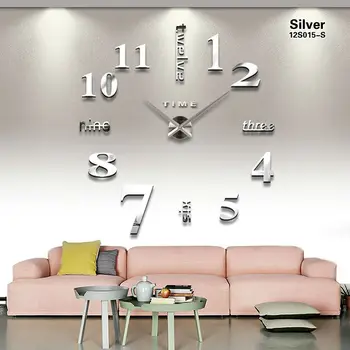 кварцов нови декорация на дома акрилно огледало големи стенни часовници 3D САМ голям размер стенни стикери часовници с модерен дизайн уникален модерен подарък