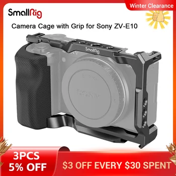 Клетка SmallRig за фотоапарат Sony ZV-E10 Клетка с удлинителем ръкохватка за Sony ZV-E10 Вградена быстроразъемная плоча тип Arca 3538