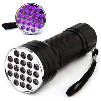 Мини-Маркер с Невидимо Мастило Blacklight 21LED UV-Ултравиолетов Led Фенерче се захранва от батерии 3xAAA Изображение 2