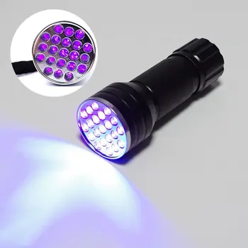 Мини-Маркер с Невидимо Мастило Blacklight 21LED UV-Ултравиолетов Led Фенерче се захранва от батерии 3xAAA Изображение 3