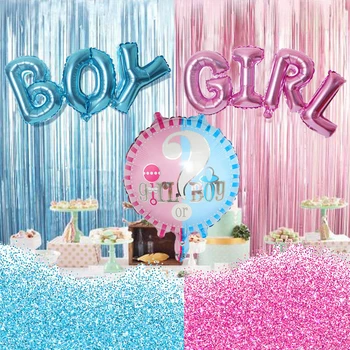 момче или момиче разкриват пола балон синьо момче розово момиче писмо балон разкрива пола балон от алуминиево фолио, плаващ балон