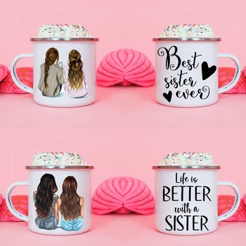 Най-добрата сестра Някога чаша Живота по-добре от Сестра Чаши за Кафе Семейни Чаши за Кафе е най-Добрият Подарък За Рожден Ден на Сестра Семейни Подаръци