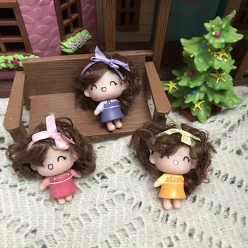Нова Сладка Кукла Малко Момиче Кукла с Къдрава Коса и Превръзка на главата с Лък Детски Играчки за Игри