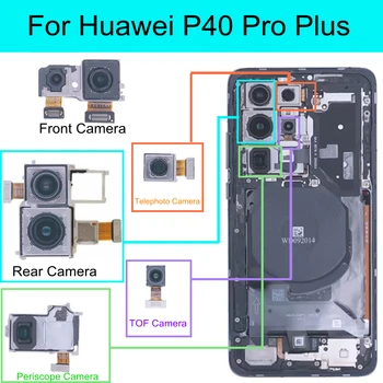 Предната и Задната Камера За Huawei P40 Pro PLUS Предна и Задна Сверхширокоугольная Камера Конектор Телеобъективный Модул Гъвкав Кабел Replacem