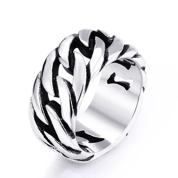 пръстен дизайн верига от неръждаема стомана за пръстени начин на хората, просто като подарък