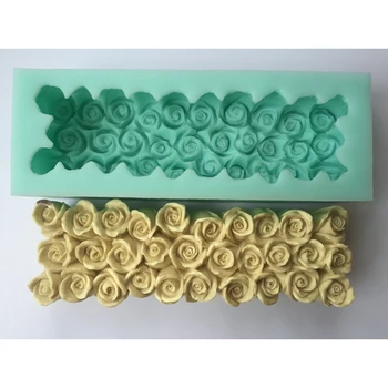 Силиконови рози сапун мухъл ръчно изработени 3D цвете роза шаблон за релеф САМ занаят, изкуство декор на перлено бял мухъл розова пъпка
