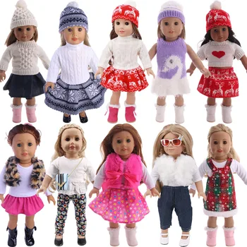 Стоп-моушън Дрехи Зимата на Топло и Ежедневни Дрехи, Аксесоари, Облекло За 18 инча Американската Кукла Момиче Детски Възстановената Облекло 43 см Поколение Подаръци