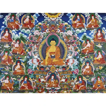 Тибетски Рисувани Стенни Тханка Украса Религиозен Буда Шакямуни Подвесная Картина На Платно Бескаркасный