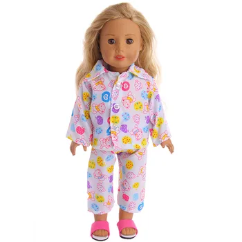 Цветни Пижами 18 инча в американски стил, 43 см и 7 см, Парусиновая Ръчно изработени обувки, Детски Аксесоари За Кукли от Ново Поколение Играчки Изображение 2
