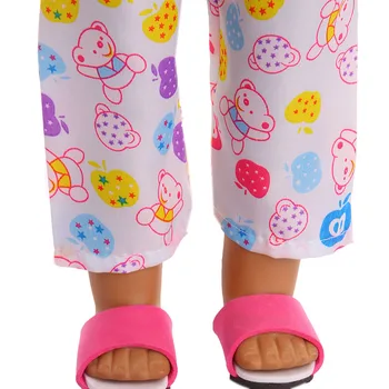 Цветни Пижами 18 инча в американски стил, 43 см и 7 см, Парусиновая Ръчно изработени обувки, Детски Аксесоари За Кукли от Ново Поколение Играчки Изображение 3